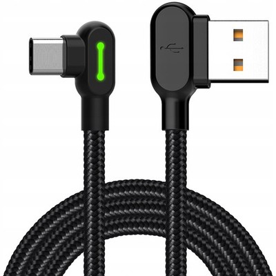 MCDODO 90° ABGEWINKELT KABEL USB-C SCHNELLLADUNG DOPPELSEITIG USB TYP C LED