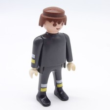 33461 Playmobil Homme Pompier Tenue Grise