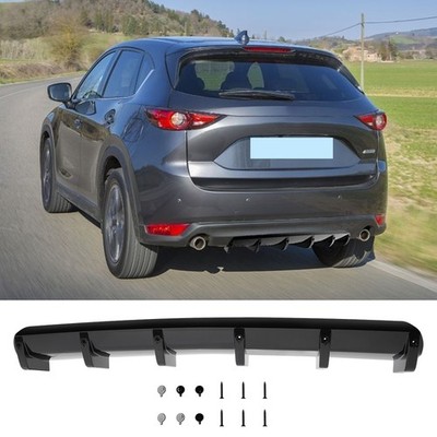 For Mazda 3 6 CX-3 CX-5 Rear Bumper Diffuser Lip Spoiler Splitter 6 Fins Glossy