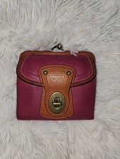 VINTAGE Coach Legacy Kisslock Wallet With A Brass Turnlock Closure