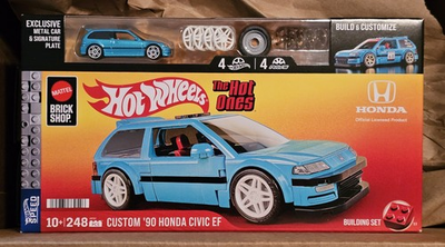 #ad Mattel Brick Shop Hot Wheels ’90 Honda Civic EF 248pc Building Kit IN HAND $37.97