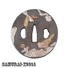 Zinc Alloy Bird Tsuba Hand Guard For Japanese Samurai Sword Katana Wakizashi