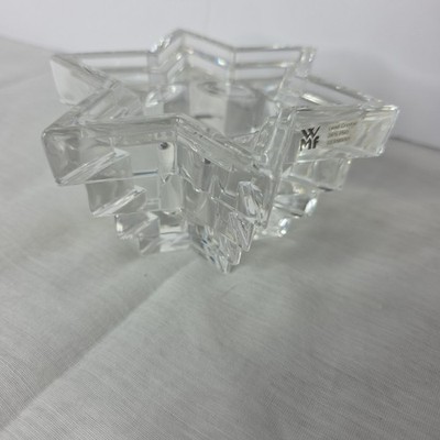 Vintage WMF Germany Lead Crystal Star Of David  Shaped  Candle Holder