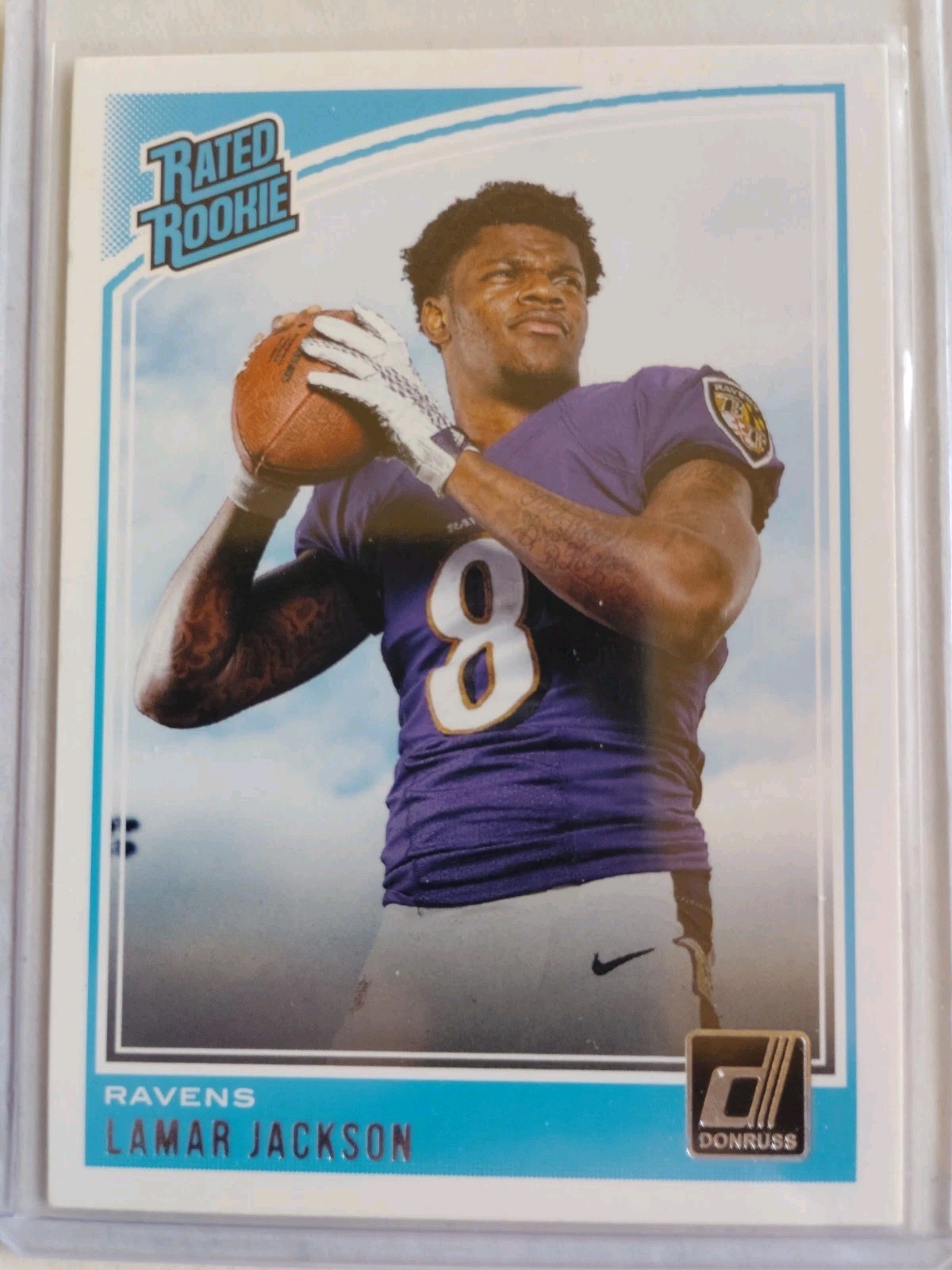 2018 LAMAR JACKSON DONRUSS #317 ROOKIE CARD RAVENS MVP BEAUTIFUL RATED ROOKIE