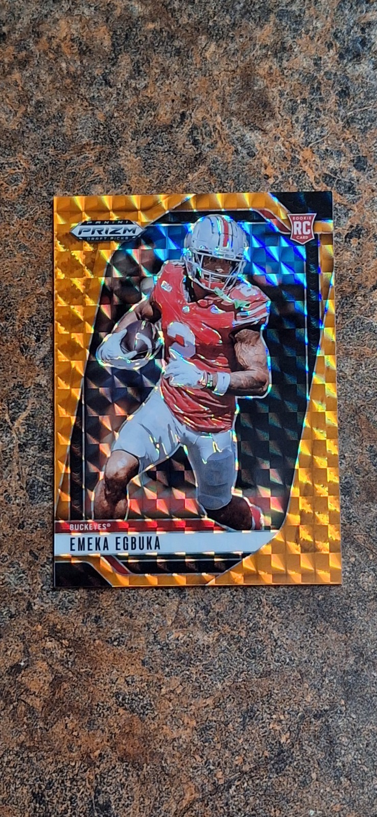 2025 Panini Prizm Draft Picks - Emeka Egbuka #85 Orange Finite 15/39 (RC).