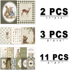 16 PCS Woodland Nursery Wall Art Decor, Vintage Baby Girl Boy Nursery Decor...