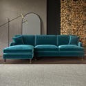 4 seater sofa Teal Velvet Left Hand Facing 4 Seater Chaise Corner Sofa - Payton