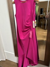 Eliza J Asymmetrical Ruched Fuchsia Pink Formal Cocktail Party Dress Women’s 12