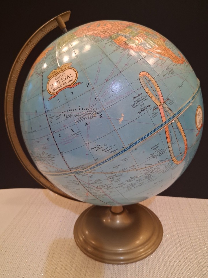 1949 Cram's Imperial globe still showing the USSR — a literal Cold War time capsule that doubles as stunning mid-century decor.