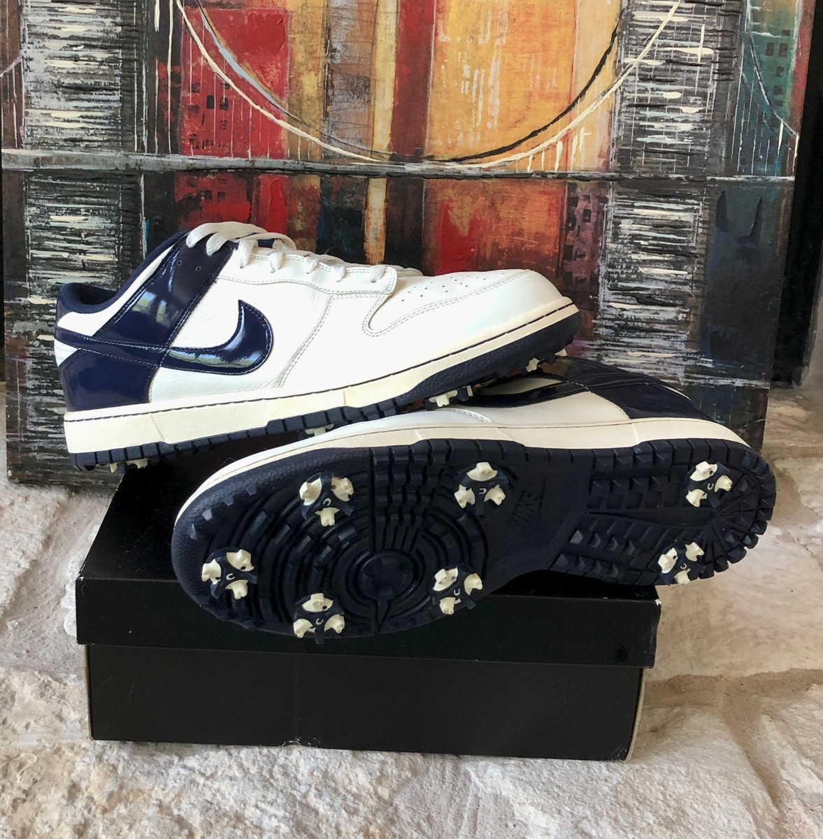 Nike SB Dunk NG Low Golf Shoes Spikes Sail Navy Blue 484294  display picture 1