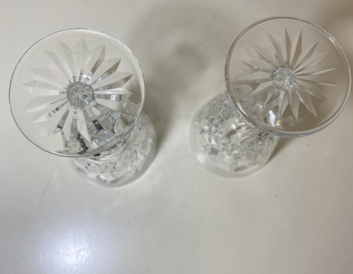 Elegant Pair WATERFORD Crystal LISMORE Claret Wine Glasses Excellent 5 3/4” - Picture 7 of 7