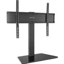 Universal Swivel TV Stand for 42-86Inch Screens Adjustable Height Tempered Glass