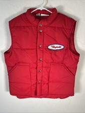 Vintage Puffer Vest Raybestos Red Mens Size Medium USA Made King Louie Pro Fit