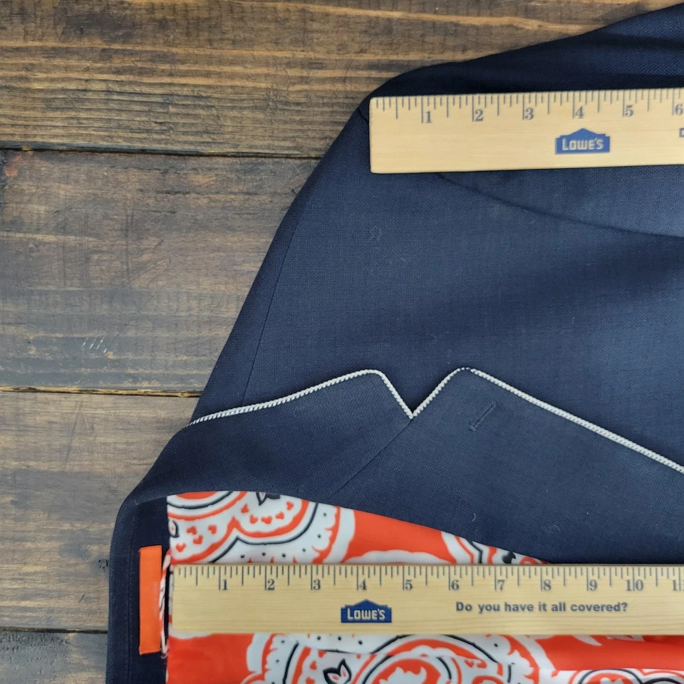 Tallia Men's Sport Coat Blazer Two Button Navy Blue Polyester Blend Size 54R - Image 4 of 4