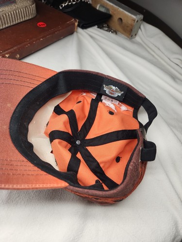 Casquette snapback vintage époque Y2k Harley-Davidson brodée flamme avec épingle motard - Photo 5/6