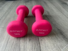 Dumbells 2x1kg Pair of Hand Weights for Home Gym Fitness Workout Exercise Pink