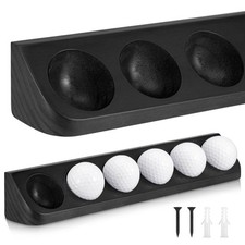 Wooden Golf Display Case Black Holder Wall Mount Stand Wall Mountable Shelf f...