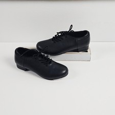 Weissman W1600 Kids Black Lace Up Tap Shoes Size 5.5AM Youth Dance Performance