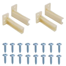 1 Pair Drawer Track Back Plate with 8 Screws, HR9000RL Plastic Rear Drawer Ra...