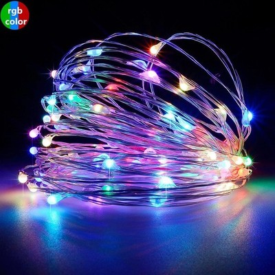 2 Pack 10M 100 LED String Lichtleiste Fernbedienung 8 Modi RGB Lichterkette