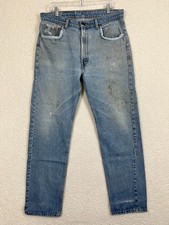 Vintage Levis 505 Jeans Mens Size 38X32 Distressed 1990s Made in USA Tappered