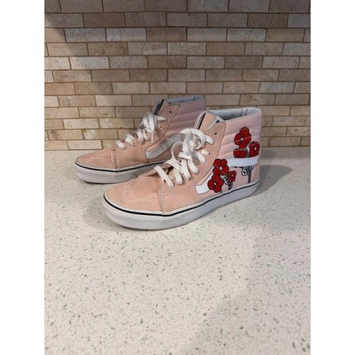 Vans Disney Sk8-Hi Mickey Minnie Pink Suede Shoes Women 7.5