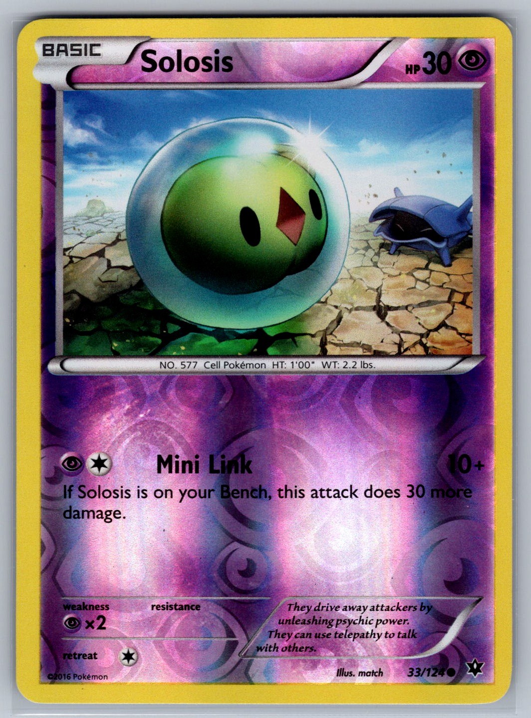 Solosis 33/124 XY - Fates Collide Reverse Holo Common Pokemon LP