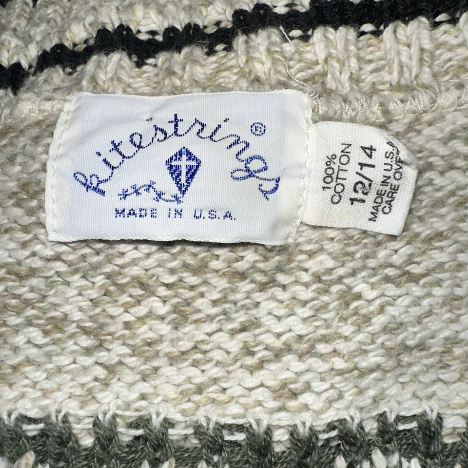 Vtg Boys Kitestrings Dog Sweater Vest Sz 12 Made in USA - Изображение 3 из 4