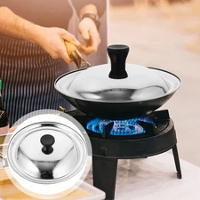 Stainless Steel Pan Lid Universal Pot Lid Frying Pan Cover for Kitchen