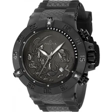 Invicta Men's Watch Subaqua Quartz Black Stainless Steel and Rubber Strap 37040