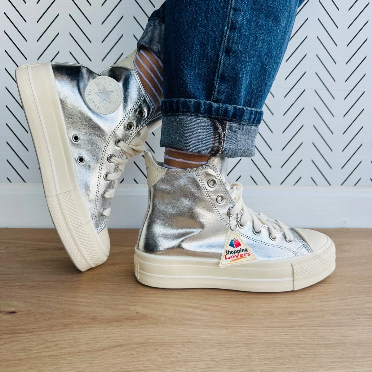 Converse Chuck Taylor All Star Lift High Metallic - Pure Silver W 