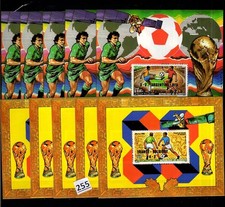 RM 5X DJIBOUTI 1986 - MNH - SOCCER - OVERPRINT - FRANCE - ARGENTINA - BELGIUM