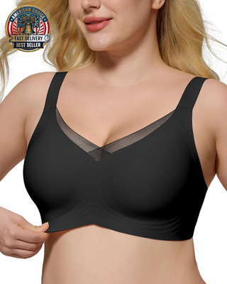 Seamless Mesh Lace Bras for Women No Underwire Wireless Bras with Support and Li