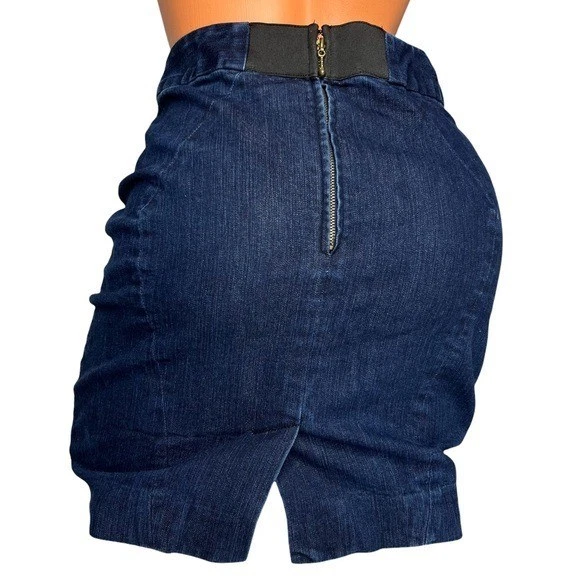 Falda Lápiz Jean Leifsdottir Anthropologie Mujer Azul Denim Forrada Seda Talla 2 Foto 4 de 4