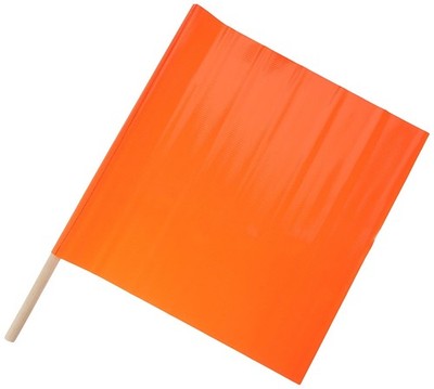 Cortina Safety 18'' X 18'' Orange Vinyl Hand-Held Warning Flag *FREE SHIPPING*