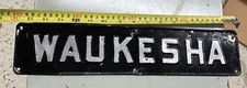Waukesha tin engine sign motor vintage