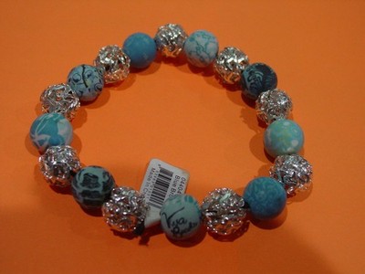 NWT Viva Beads Blue Brook Bracelet Strech Braclet