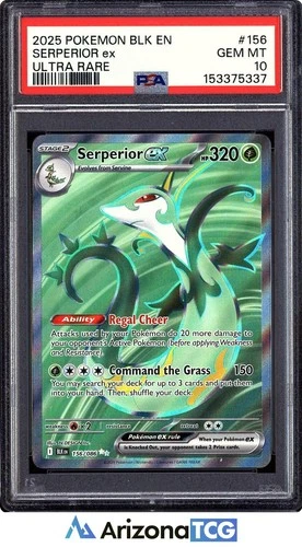 Pokemon 2025 Serperior ex 156/086 Ultra Rare Black Bolt GEM MINT PSA 10