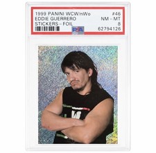 Eddie Gurrero 1999 panini wcw/nwo sticker foil #46 psa 8 pop 1 RC sticker
