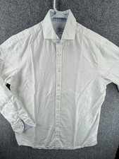 Stenstroms Twill Fitted Body Twofold Super 16.5 Cotton White Button Up Shirt