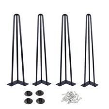 16 Inch Hairpin Table Legs with 1/2 Dia 3-Rods, Metal Furniture Legs for Cof...