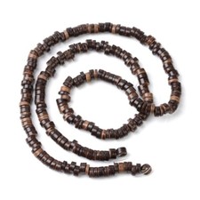Coconut Wood Beads Flat Round Natural Dyed Brown 9mm Approx 108pcs Jewellery