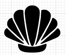 SEASHELL Vinyl Decal  - Scallop Sea Shell Ocean Water Beach 