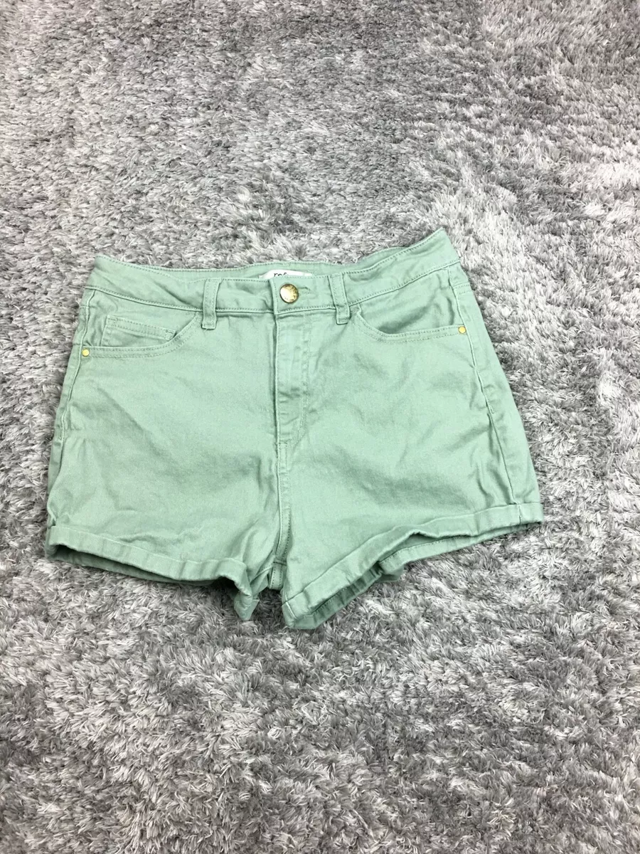 Green jean shorts sale