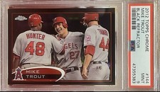 2012 TOPPS CHROME BLACK REFRACTOR MIKE TROUT 89/100 PSA 9 MINT ROOKIE