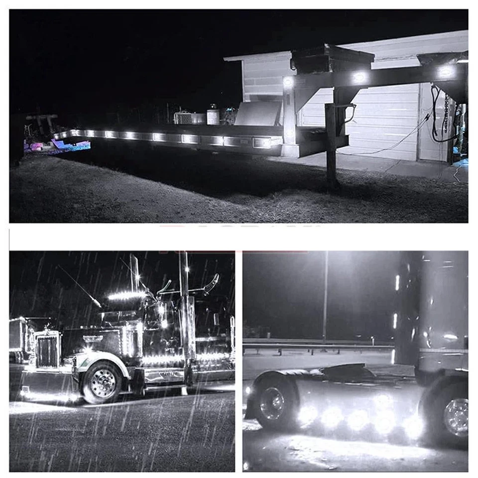 4x Luci ingombro Lampeggianti 6Led Bianco Posizione Luci Soccorso Autocarri - Immagine 3 di 4