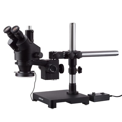 AmScope 3.5X-180X Trinocular Stereo Zoom Microscope + Boom + LED
