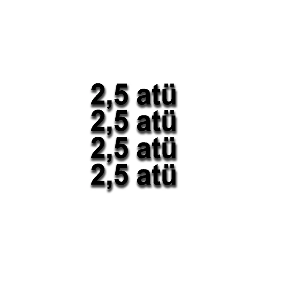 ALFASHIRT Reifendruck atü Sticker Set Kotflügel Kübelwagen Golf Bulli 2,0 atü A5192