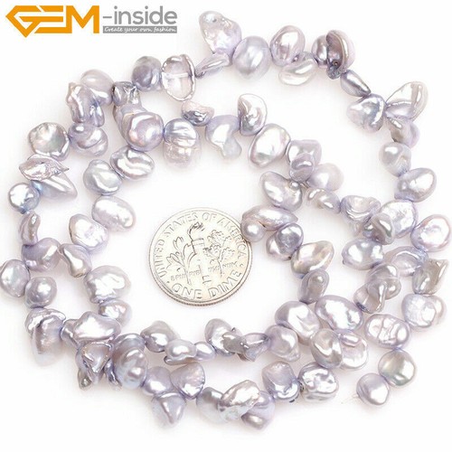 15" Purple & Yellow Freeform Cultured Freshwater Pearl Bead Jewelry Making 6x8mm - Picture 35 of 42
