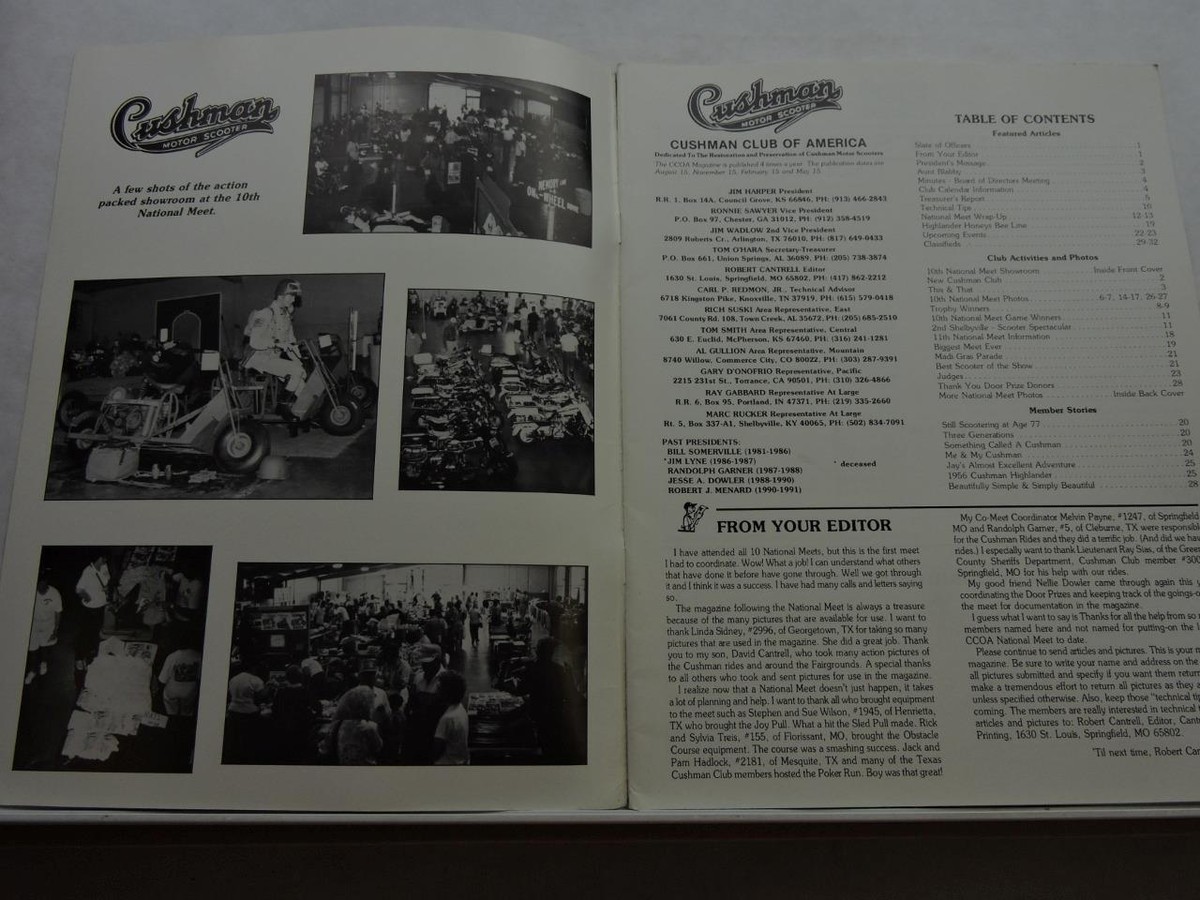 Cushman Club Of America Member Magazine August September October